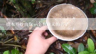 给木耳炒肉取一个有意义的名字