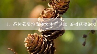 茶树菇要泡发多久才可以煮 茶树菇要泡发多长时间才