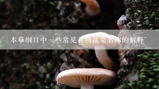 本草纲目中一些常见谷物蔬菜名称的解释~