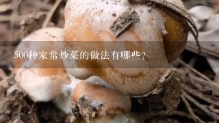 500种家常炒菜的做法有哪些?