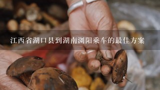 江西省湖口县到湖南浏阳乘车的最佳方案