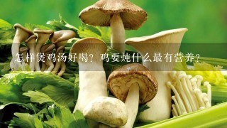 怎样煲鸡汤好喝？鸡要炖什么最有营养？