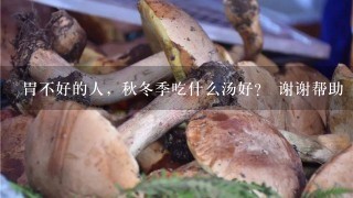 胃不好的人，秋冬季吃什么汤好？ 谢谢帮助