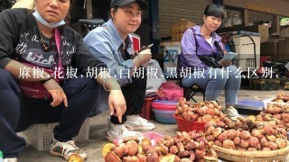 麻椒,花椒,胡椒,白胡椒,黑胡椒有什么区别,