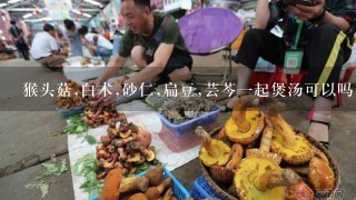 猴头菇,白术,砂仁,扁豆,芸芩1起煲汤可以吗