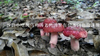 沙县小吃的乌鸡汤老鸭汤里有很多白色泡沫像放了好几顿1样，能吃吗？