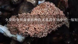 少量的食用菌栽培种在灭菌高压锅中可1缩短灭菌时间吗?