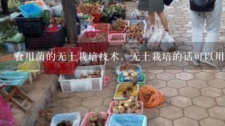 食用菌的无土栽培技术，无土栽培的话可以用什么来代替？