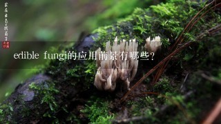 edible fungi的应用前景有哪些?