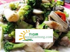 蚝油海鲜菇炒西兰花 菌肉肥厚口感好,第1图