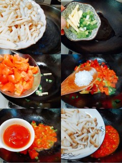  超好吃，连汤汁都不放过的西红柿海鲜菇！ 第2步
