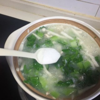  鸡丝菌菇青菜粥 第16步