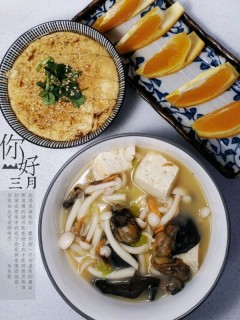  菌菇牡蛎豆腐汤 第2步